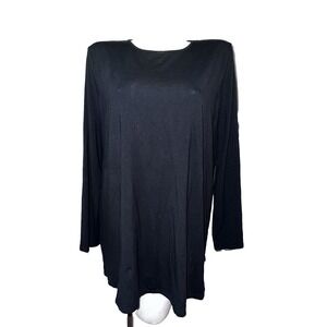 J. Jill Wearever Collection Top Size XL Black Long Sleeve Knit Tunic Shirt